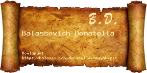 Balassovich Donatella névjegykártya